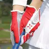 Guantes de Golf Pgm para Mujer Guantes de Golf de Cuero PU un Par de Guantes para Deportes al Aire Libre con Partículas Antideslizantes