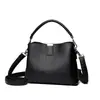 Bolsos Populares de Piel Genuina 2025 Nuevo de Alta Gama Moda Portátil para Mujer Bolso Cubo Gran Capacidad Bolso de Hombro Único Cruzado