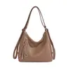 Bolsa feminina grande capacidade estilo coreano 2026 novo modelo, bolsa de ombro e transversal em couro macio casual para trabalho e deslocamento bolsa tote