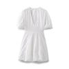 Exportação Transfronteiriça Novo Vestido Feminino Moda Europeia e Americana Gola V Francesa Manga Curta Bordado Fofo 2731076