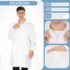 Jaleco branco, de manga longa, para estudantes, médicos, equipe médica masculina, enfermeiros, jaleco branco de inverno