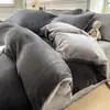 Conjunto de Roupa de Cama de Veludo Leiteiro Quatro Peças Dupla Face Veludo Coral Lençol de Cama de Inverno Capa de Edredom 2026 Novo Roupa de Cama Espessa