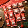 Bolsa de embalaje crujiente con forma de copo de nieve de Año Nuevo, máquina para sellar galletas de gato de la suerte rojo, bolsa para hornear turrón, bolsa de dulces al por mayor