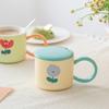 Bonita taza de cerámica con diseño de tapa, taza de nicho para mujer, taza de agua para pareja, taza de café creativa para oficina
