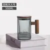 Caneca de Chá de Vidro Borossilicato Alta para Beber e Fazer Chá Uso em Escritório Masculino Caneca Resistente ao Calor Separação de Chá e Água Visualização do Preparo do Chá Caneca Montanha