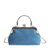 Bolsa Cheongsam Estilo Chinês Novo de Alto Valor para Primavera e Verão Bolsa de Noite Mini Bolsa de Mão Transversal Moderna Exquisita Dourada para Mulheres