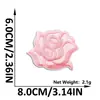 Patch de Bordado de Flor Rosa com Glitter Novo Estilo Patch Floral com Adesivo Termocolante para Decoração de Jaquetas, Sapatos e Malas