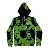 Sudadera con capucha de venta caliente transfronteriza, retro Y2K, manga larga, corte holgado, estampado, Harajuku, Hip-Hop, deportiva, talla grande, sudadera casual con cremallera