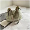 Bolso Tejido de Paja de Gran Capacidad para Mujer 2025 Nuevo Bolso Tejido para Vacaciones en la Costa de Primavera y Verano con Cintas de Colores Bolso Tote de Hombro Único para Viajes