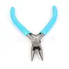 Alicates de punta fina de 4.5 pulgadas con mango azul, con dientes y filo de corte, mini alicates, se pueden configurar, alicates de punta fina manuales DIY
