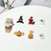 Joyas para uñas de niño fantasma de Halloween calabaza divertida murciélago sombrero mágico accesorios de resina aretes de botón DIY decoración