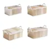 Caixa de Armazenamento de PVC com Tampa, Caixa de Armazenamento de Roupas para Guarda-Roupa Doméstico, Caixa de Armazenamento Dobrável de Grande Capacidade para Roupas e Calças