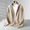 2026 Nova Jaqueta Moletom com Capuz Masculino Outono e Inverno Espessada Solta Cardigan com Zíper Top Esportivo Casual