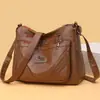 Bolso de Piel Suave para Mujer 2026 Nuevo Modelo Patrón de Piel Transfronterizo Bolso para Mamá de Edad Media Multicapa Gran Capacidad de Hombro Único Cruzado de Cuerpo Bolso de Moda