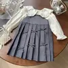 Conjunto Estilo Academia para Niñas Novedades Primavera y Otoño Camisa para Bebé Niña Chaleco con Lazo Vestido Conjunto de Dos Piezas