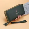 2025 Nueva Cartera Larga para Mujer Moda Japonesa y Coreana Gran Capacidad Bolso de Mano con Doble Cremallera Billetera para Monedas de Estudiante Bolso para Teléfono Móvil