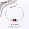 Pulsera de plata de ley S925 con forma de calabaza de marea nacional de este año para mujer, estilo nacional, cuerda roja Fulu, cuerda de mano, joyería vintage de ágata roja.