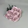 Rosa de Simulação 9 Rosas Holandesas Flor de Segurar para Casamento Buquê de Simulação Flor Pequena Atacado Transfronteiriço Rosa