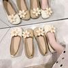 Zapatos planos para mujer 2024 nuevos zapatos de primavera de corte bajo de una sola capa zapatos de guisantes de suela blanda para mujeres embarazadas zapatos de cuero suave tipo huevo para mujer zapatos de mujer