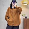 Gabardina de color contrastante abrigo camisa mujer 2025 primavera nuevo coreano literario suelto etiqueta talla grande manga larga top