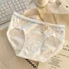 Pantaletas de algodón puro con entrepierna extendida, algodón Clase A, bragas de mujer con estampado de dibujos animados japoneses lindos, transpirables para niñas