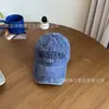 Gorra de Béisbol Lavada con Efecto Desgastado Parte Superior Suave Gorra de Pico Versátil Retro Amazon Aliexpress Gorra de Mezclilla con Letras en Inglés