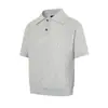 Camisa de Punto de Manga Corta con Cuello Henley Texturizado Estilo Old Money Americano para Hombres y Mujeres, Nuevo Top Casual de Corte Limpio para el Trabajo