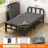 Cama individual plegable para uso doméstico, cama sencilla para dormitorio de adultos, cama de tablero duro para habitación de alquiler, cama de acompañante, cama extra, cama de hierro portátil