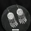 Brincos de borla de prata Miao artesanais estilo étnico vintage temperamento feminino Yunnan Miao personalidade estágio brincos longos versáteis
