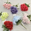 Flor de simulação flor de rosa artificial 9 cabeças buquê de rosa com diamante simulação com folhas decoração de casamento decoração de casa flor artificial