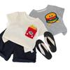 Camiseta Estéreo de Dibujos Animados para Niños Verano 2025 Estéreo Hamburguesa Papas Fritas Tops de Manga Corta para Niños y Niñas Comercio Exterior al por Mayor