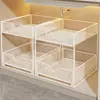 Organizador para fregadero de cocina, especiero extraíble para gabinetes, cesta de cajón multicapa para uso doméstico