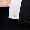 Un Gemelo de Acero Inoxidable Hecho a Medida con Letra Inglesa DIY Estilo Francés Accesorio para Camisa de Traje de Hombre con Baño de Oro de 18 Quilates