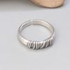 Anillo enrollado de plata esterlina S925 vintage envejecido esmerilado abierto para dedo índice ajustable joyería de nicho al por mayor