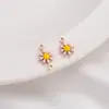 Chapado en Oro de 14K Galvanizado Gota de Aceite Margarita Pequeña Doble Colgante Accesorios Hecho a Mano DIY Pulsera Collar Pendientes Colgante Joyería Colgante