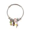 Pulsera Ajustable Dora Creativa Multielemento de Fruta Piña Colgante Aleación Goteo de Aceite Plateado Accesorios de Pulsera