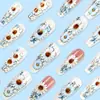 Blanco Primavera Margarita Ballet Viento Arte de Uñas Parche de Uñas Postizas Largas Venta al por Mayor Caliente de Europa y América Piezas de Uñas para Usar
