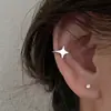 Aretes de Clip de Estrella Coreanos y Japoneses para Mujer Sin Perforaciones, Diseño Minimalista de Moda, Aretes de Clip de Diseño Nicho, Venta al por Mayor para Transmisiones en Vivo