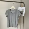 Camiseta de Verano Estilo Puro Deseo con Cuello en V Entallada en la Cintura y Mangas Acampanadas para Mujer, Elegante Versión Coreana, Camiseta Básica de Algodón de Manga Corta Entallada en la Cintura