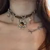 Colar Gargantilha Cruzada de Couro Preto Casual Estilo Punk Design de Nicho Doce e Cool para Mulheres Simples e Moderno