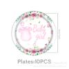 Nuevos suministros para fiesta temática de bautismo rosa, decoración para fiesta de bebé, vajilla para fiesta, pancartas, suministros para arreglos de pañuelos