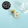 F136 Titânio Espiral Interna Flor de Cinco Pétalas Opala Piercing Labial Piercing Corporal Joia 6-10mm Haste de Reposição Piercing de Osso da Orelha