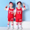 Terno de basquete de manga curta infantil, falso, duas peças, camisa, feminino, jardim de infância, traje de desempenho, estudante, treinamento, atacado