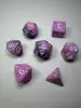Patrón de mármol multicolor de dos colores tablero de juego de mazmorra juego de rol dnd acrílico poliédrico set de 7 piezas dados