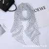 Pañuelo de Seda Chifón con Lunares Retro, Cinta Larga Versátil y de Alta Gama, Estilo Nuevo, Pañuelo Ligero y Elegante, Pañuelo para Cubrir el Cuello