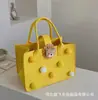 Bolsa de Feltro com Boneca Desenho Animado, Bolsa Tote com Boneca de Bola de Pelo Fofa, Bolsa de Presente para Aniversário de Bebê, Bolsa de Mão para o Dia a Dia