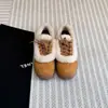 Mocassins Quentes Retrô Versáteis de Solado Grosso com Bico Redondo e Forro de Lã 2026 Novos Casuais Esportivos com Cadarço Emagrecedores Sapatos Bean