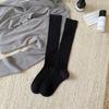Calcetines de Caña Larga a Rayas Verticales Estilo Nuevo Otoño e Invierno 200 Puntos Sin Costuras Grisáceo Gris para Mujer