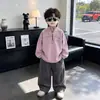 2177 Conjunto de Sudadera para Niños Bebé Otoño Casual Ropa Deportiva Niños Holgado Primavera y Otoño Conjunto de Dos Piezas 2026 Modelo Nuevo