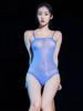 Traje de baño sexy de tirante brillante sedoso sin costuras, completamente transparente, alta elasticidad, tentación, entrepierna abierta, ajustado, una pieza, lencería sexy para mujer